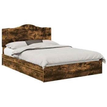 Dual‑Purpose Smoked Oak Bed & Drawn Storage Unit – 140×190 cm