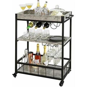 SoBuy FKW56-HG 3 Tiers Kitchen Serving Trolley