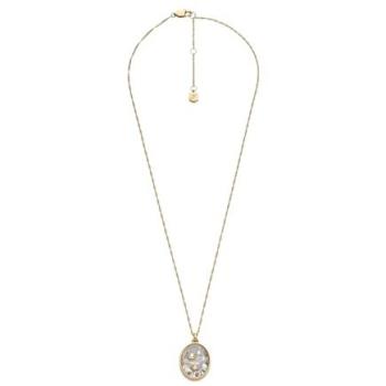 Fossil Kette „Sutton Mondstern“ – Edelstahl‑Anhänger mit Zirkonia