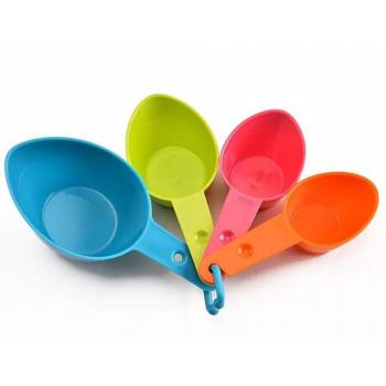 Kit medición para hornear: 4 piezas de taza/cuchara de plástico color