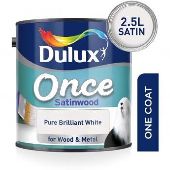 Dulux Once Satinwood 2.5L Pure Brilliant White