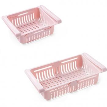 Pull-out refrigerator storage basket PP material Cool compartment storage rack Stretch Save space