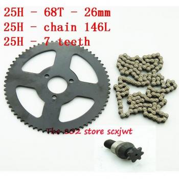 68 Tooth Sprocket and Chain for 47cc 49cc Mini ATV