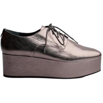 Calzature Oxford piattaforma E5566 donna 41 argento