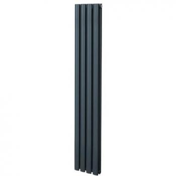Modern Designer Oval Column Radiator 1600mm x 240mm Anthracite Grey Double Panel