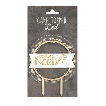 Battery‑Powered Wooden LED Cake Decor – SCRAPCOOKING – Merry Xmas