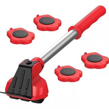 Juego de rodillos y barra para elevar muebles, 5 piezas
