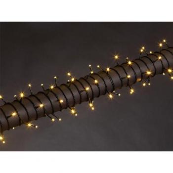 Decorazione Luminosa LED Stella 20 m 300 lampadine bianco caldo filo verde 24 V