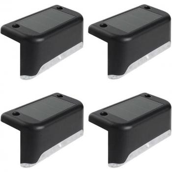 4pcs Outdoor Solar LED Deck Lights IP65 Waterproof for Yard and Pathway
