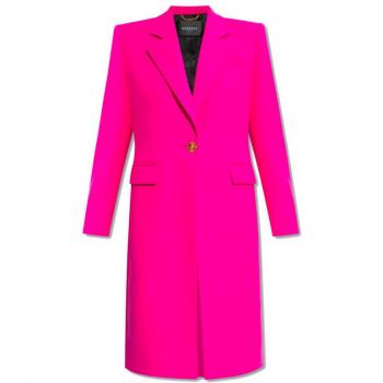 Pink Fuchsia Wool Coat with Two Pockets