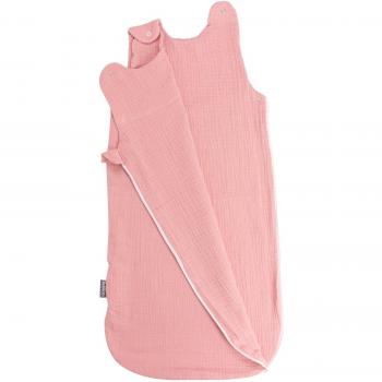 Saco de dormir suave de muselina rosa para bebé