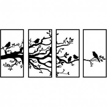 Metal Decorativo Pared Árbol y Aves
