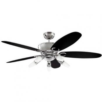 Ventilateur de plafond Arius 132 cm chrome avec lumière