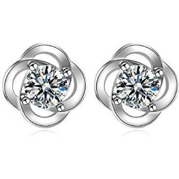 Lucky Clover Sterling Silver Earrings for Girlfriend, Mum, Sister