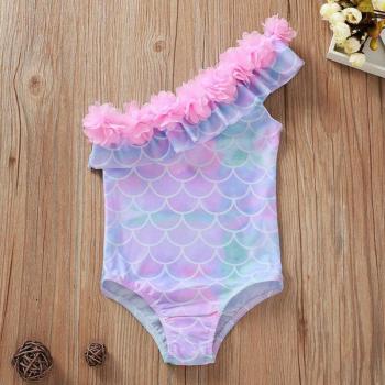 Bikini de una pieza para niñas con estampado marino