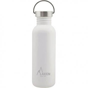 Laken Basic Bottiglia d'Acqua in Acciaio Inossidabile con Tappo a Vite, Bocca Larga, 750ml, Colore: Bianco