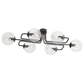 Plafonnier Brendi Globe Bar 6x E14 en Noir