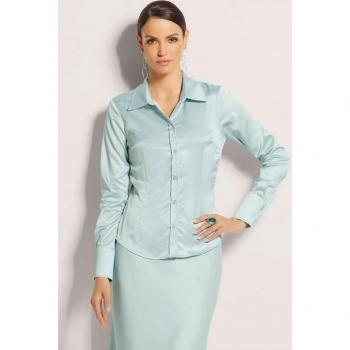 Satin-Hemdbluse mit edlem Detail