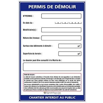 Panneau de démolition avec marqueur noir