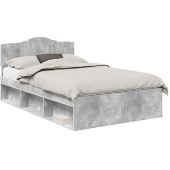135 cm × 190 cm Concerte Grey Bed Frame, Solid Pine (vidaXL)