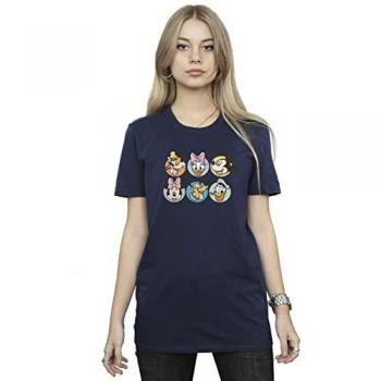 Disney Women’s Mickey & Friends Boyfriend Shirt – Navy, Small