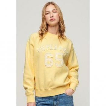 Superdry: Sudadera holgada amarilla con aplicación Athletic