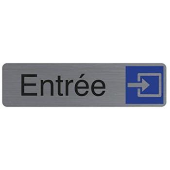 Signalétique Entrée EXACOMPTA Aluminium 165x44 mm