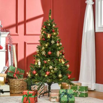 Prelit Artificial Christmas Tree Warm White Light Home Xmas Decoration