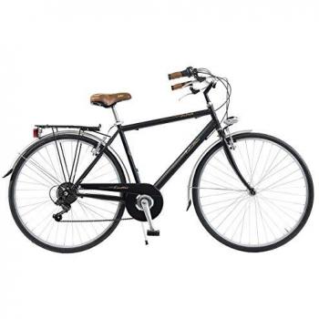 Retro Via Veneto Cyclo Urbain – Acier, Sac En Cuir – Noir – 54