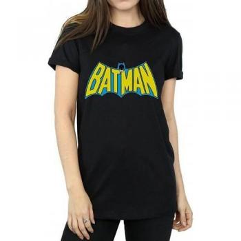 Batman Women's Retro Logo Cotton T-Shirt L Black