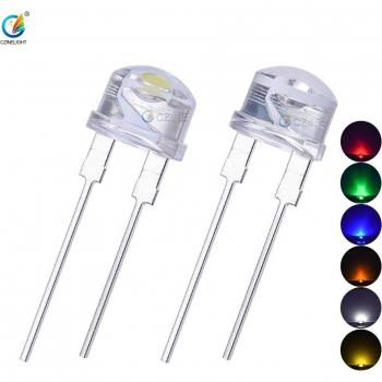 Chapeaux de paille ronds avec LED Czinelight 8mm (eau claire) couleurs assorties