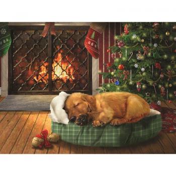 Sluimerende Puppy 5D DIY Diamant Borduren Volledige Ronde Boor Schilderij Strass 20X30CM
