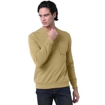 Men's Enorsia Long Sleeve Tan Sweatshirt (Large) – Front Pocket