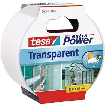 Tesa Extra Power Transparente 10 m, 50 mm – Reparación Impermeable de Exterior
