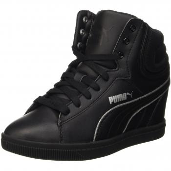 Puma Vikky Wedge L Fs, Sneakers Donna, Nero/Argento, 6.5 EU