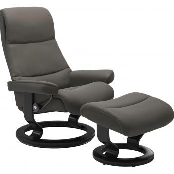 Stressless® Relaxsessel View, Set mit Hocker, Classic Base, Größe S, Schwarz