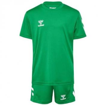 Hummel Kids Sportset Grün – Logodruck T-Shirt + Shorts – Größe 6 (116)