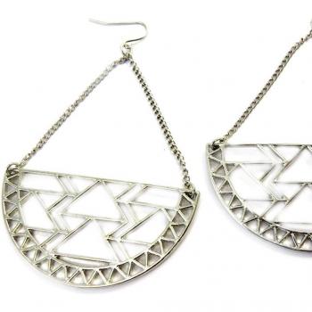Lily's Treasures L9656 Cleopatra Pearl‑Silver Earrings