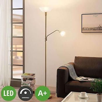 Lampada da terra Jost colore oro in metallo per soggiorno e sala da pranzo con 2 luci A+ di Lampenwelt