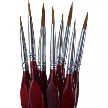 9pcs Detail Painting Brush Set with Sable Hair for Miniatures