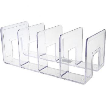 Mehrschichtige Acryl-Buchstütze Transparent Dekoration Büro Heim Bibliothek Regal (77Ha)