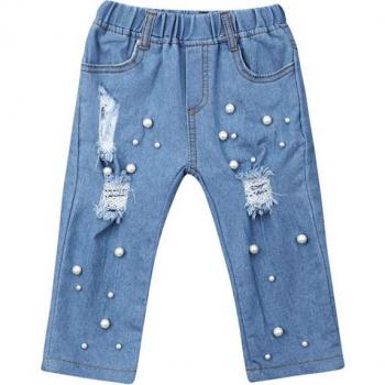 Lässige Mädchen Jeans für Kleinkinder mit Perlen