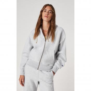 Felpa con cappuccio e zip Reverse Weave oversized