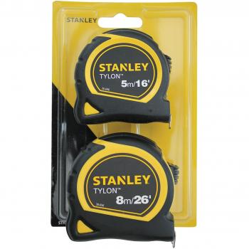 STANLEY® STA998985 Tylon™ Pocket Tapes 5m/16ft + 8m/26ft (Twin Pack)