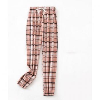 Loose Fit Plaid Pajama Pants for Women