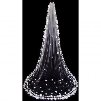 Floral Embellished Wedding Veil