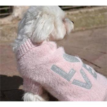 Camisa de perro Silver Love con estilo de punto