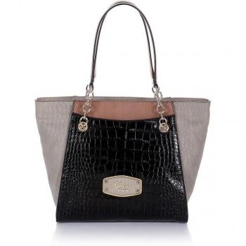 Bolso Guess Petticoat 31 cm negro estilo multi