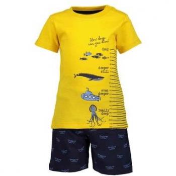 Set 2 T‑shirts + Shorts « Blue Seven » – Bleu / Jaune