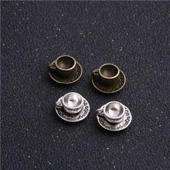 8pcs 14mm Tibetan Coffee Cup Charms for DIY Jewelry Craft